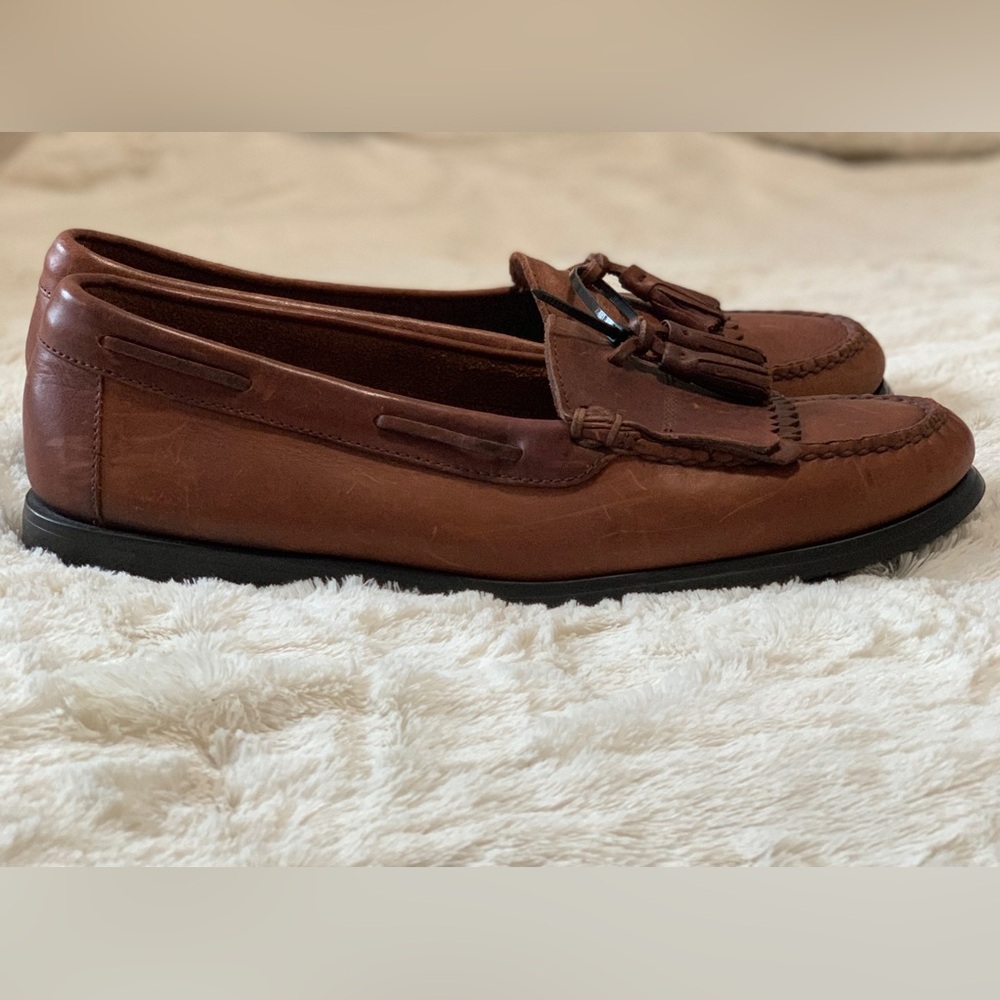 Bass Bombay Brown Leather Tassel Loafers